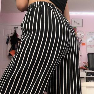 pinstripe black and white trousers!